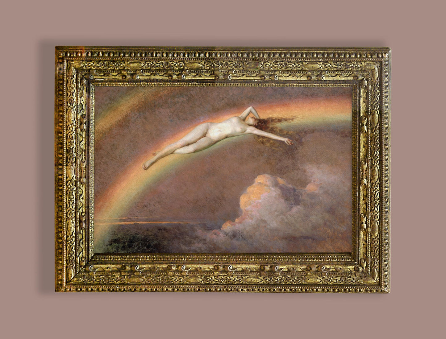 The Spirit of the Rainbow - Feminine Art - Canvas or Print - aesthetic painting by Henry Mosler