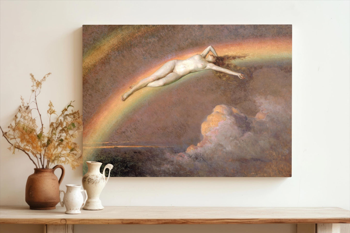 The Spirit of the Rainbow - Feminine Art - Canvas or Print - aesthetic painting by Henry Mosler