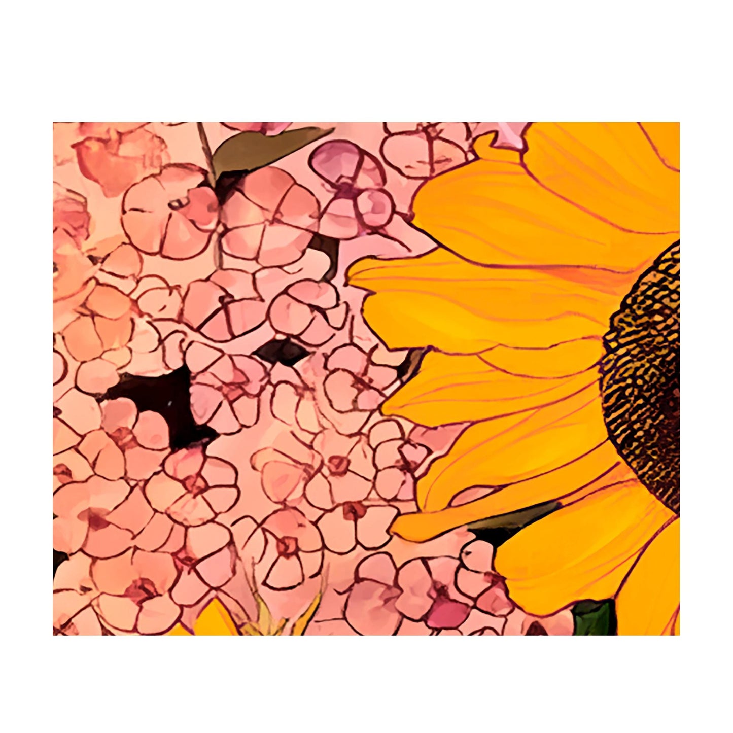 Art Nouveau Sunflowers - Ernest Biéler Painting - Vintage Print - Swiss Art - Orange and Pink