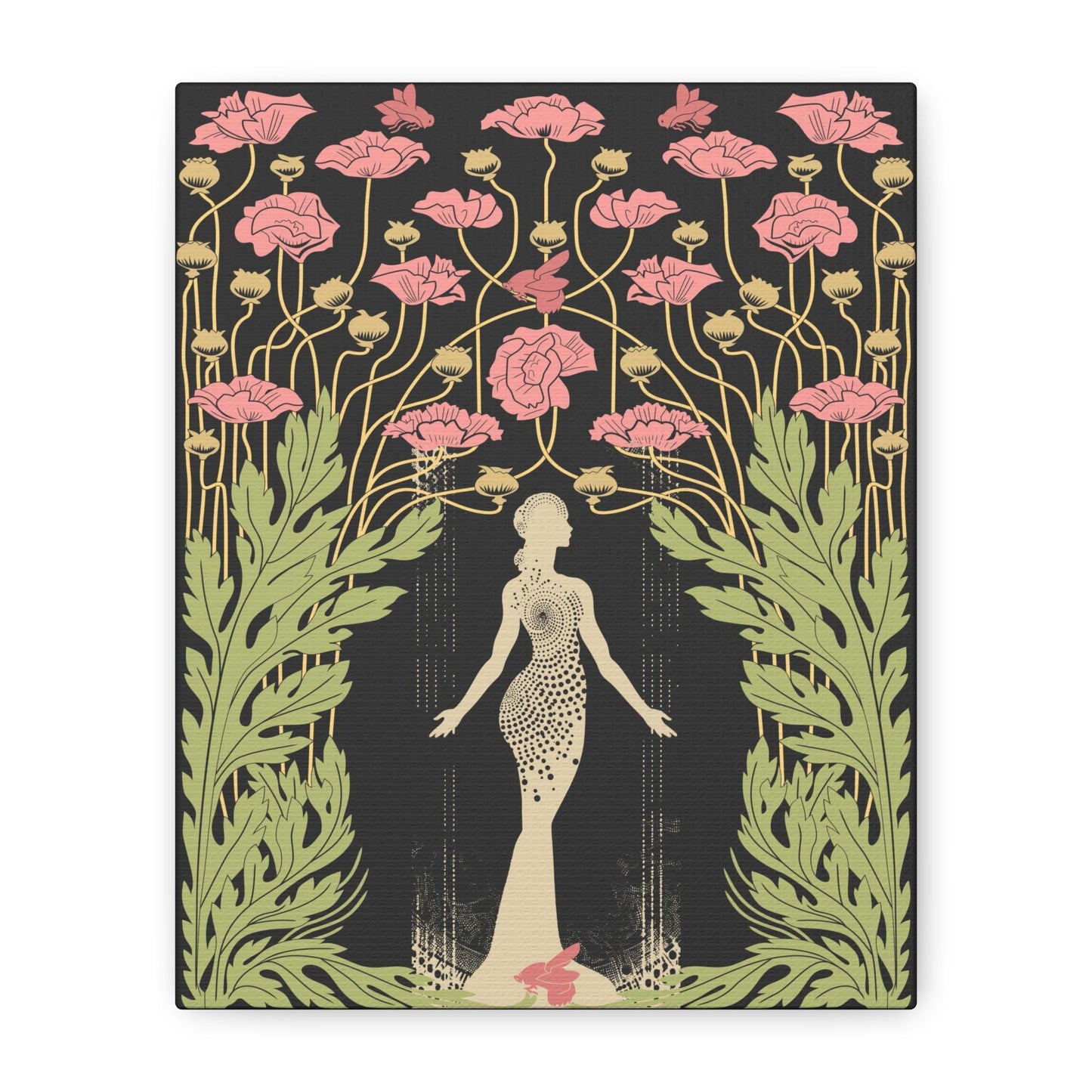 Goddess Demeter Canvas Art: Vintage Floral Bohemian Decor by DesignBohemian