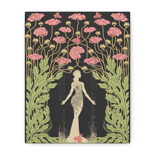 Goddess Demeter Canvas Art: Vintage Floral Bohemian Decor by DesignBohemian