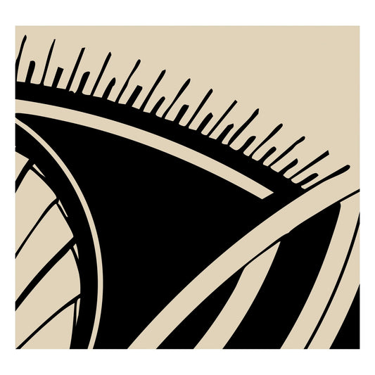 Vintage Floral Abstract - Ornamental Art Nouveau - Black and Beige Print by DesignBohemian