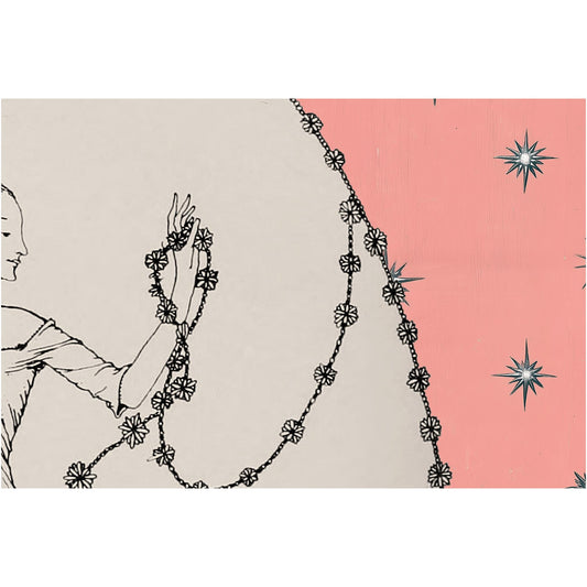 Retro Pink Print: Pink Vintage Poster - Art Nouveau