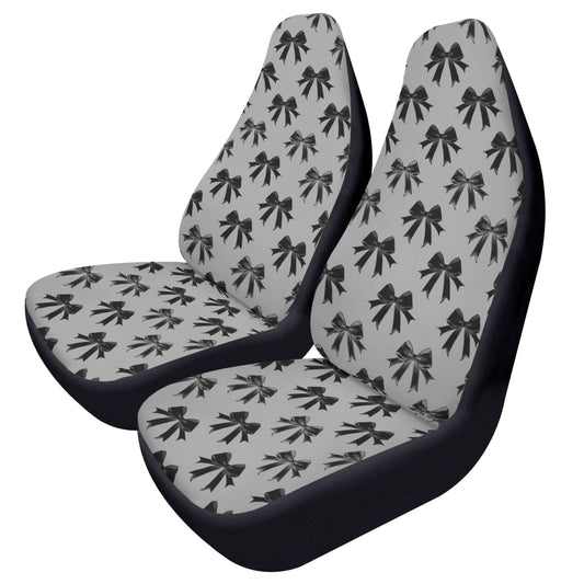 Black Bow Car Seat Covers – Coquette Gothic Satin Bows (Set of 2)