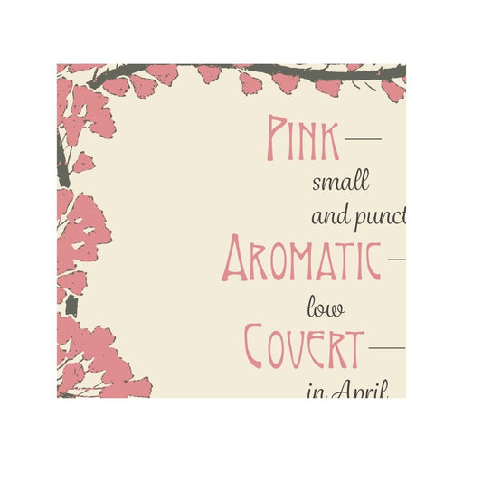 Pink Floral Poem - Emily Dickinson - Inspirational - Vintage Art Print Floral - Spring