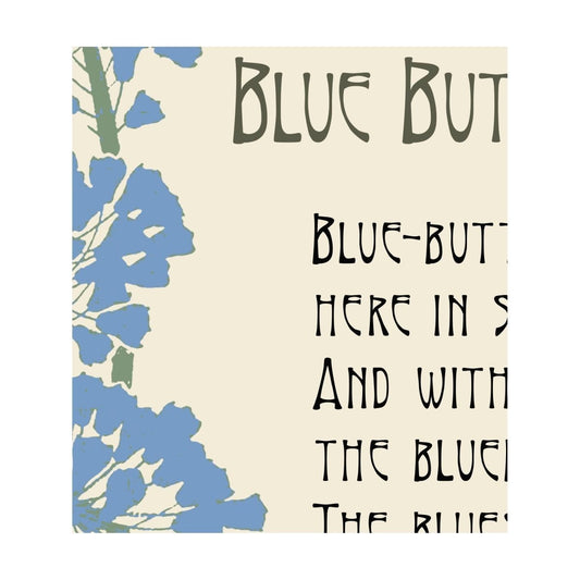 Blue Butterfly Day - Robert Frost Poem - Inspirational - Vintage Art Print Floral