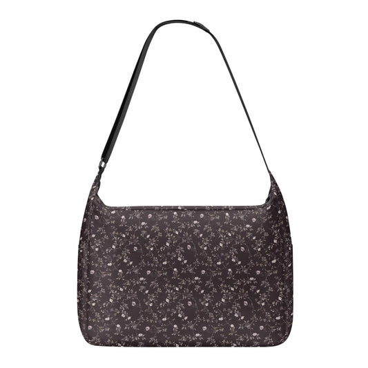 Dark Purple Floral Laptop Messenger & Shoulder Bag