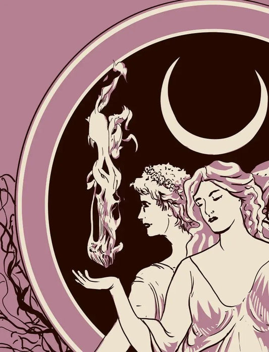 Moon Goddess Hecate Poster Violet Wiccan Tapestry No Frame by My Store
