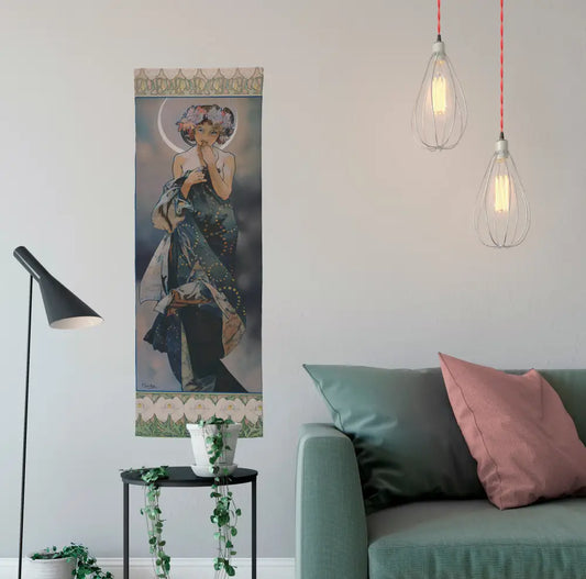 Mucha Art Nouveau Tapestry: Bohemian Cotton Wall Hanging by DesignBohemian