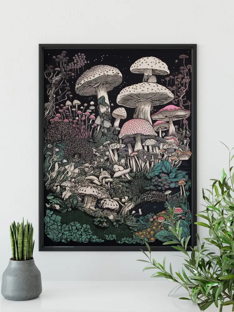 Mushrooms Illustration - Psychedelic Mushrooms Botanical Print by DesignBohemian