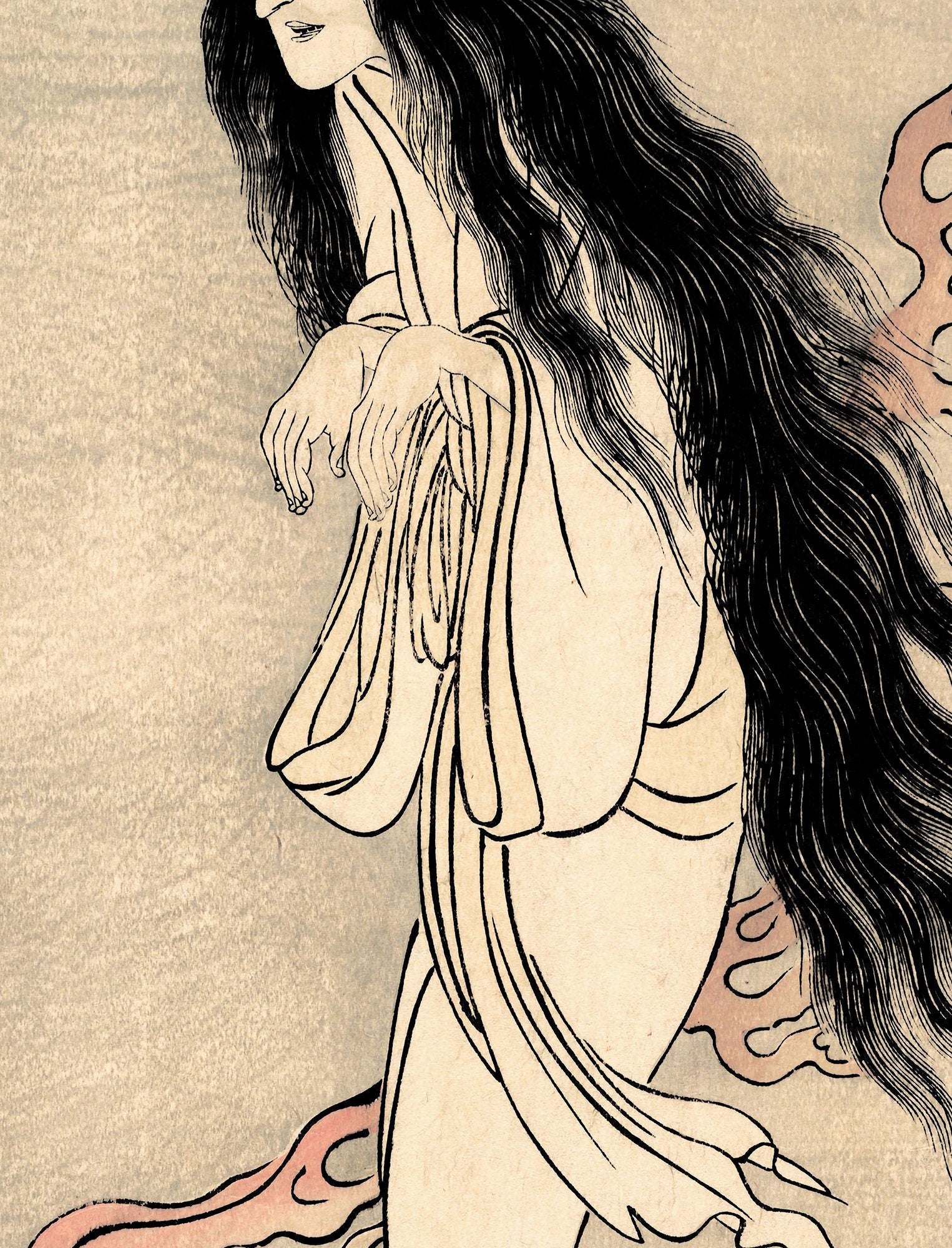 A Tale Of Horror From The Yotsuya Station On The Tokaido Road - Ghost Of The Murdered Wife Oiwa - Utagawa Toyokuni (No Frame)