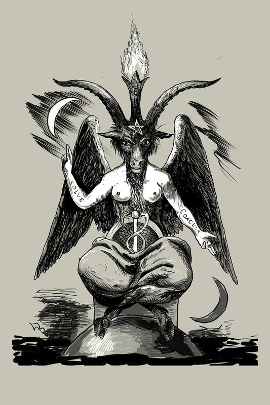 Baphomet Poster As Above So Below By Eliphas Levi No Frame Elegant Mystic Art Print by My Store