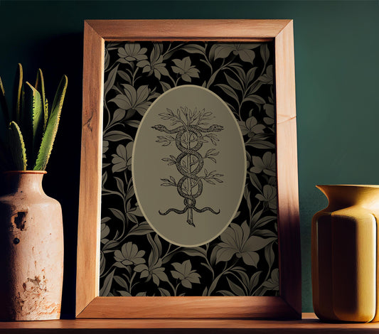 Snakes Caduceus Medicine Symbol By Claude Paradin No Frame Devises Heroïques 1557 Artwork by My Store