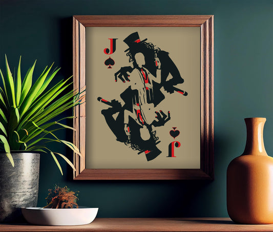 Dr Jeckyll and Mr Hyde Print, Vintage Dr Jeckyll and Mr Hyde Jack of Spades Illustration (No Frame)