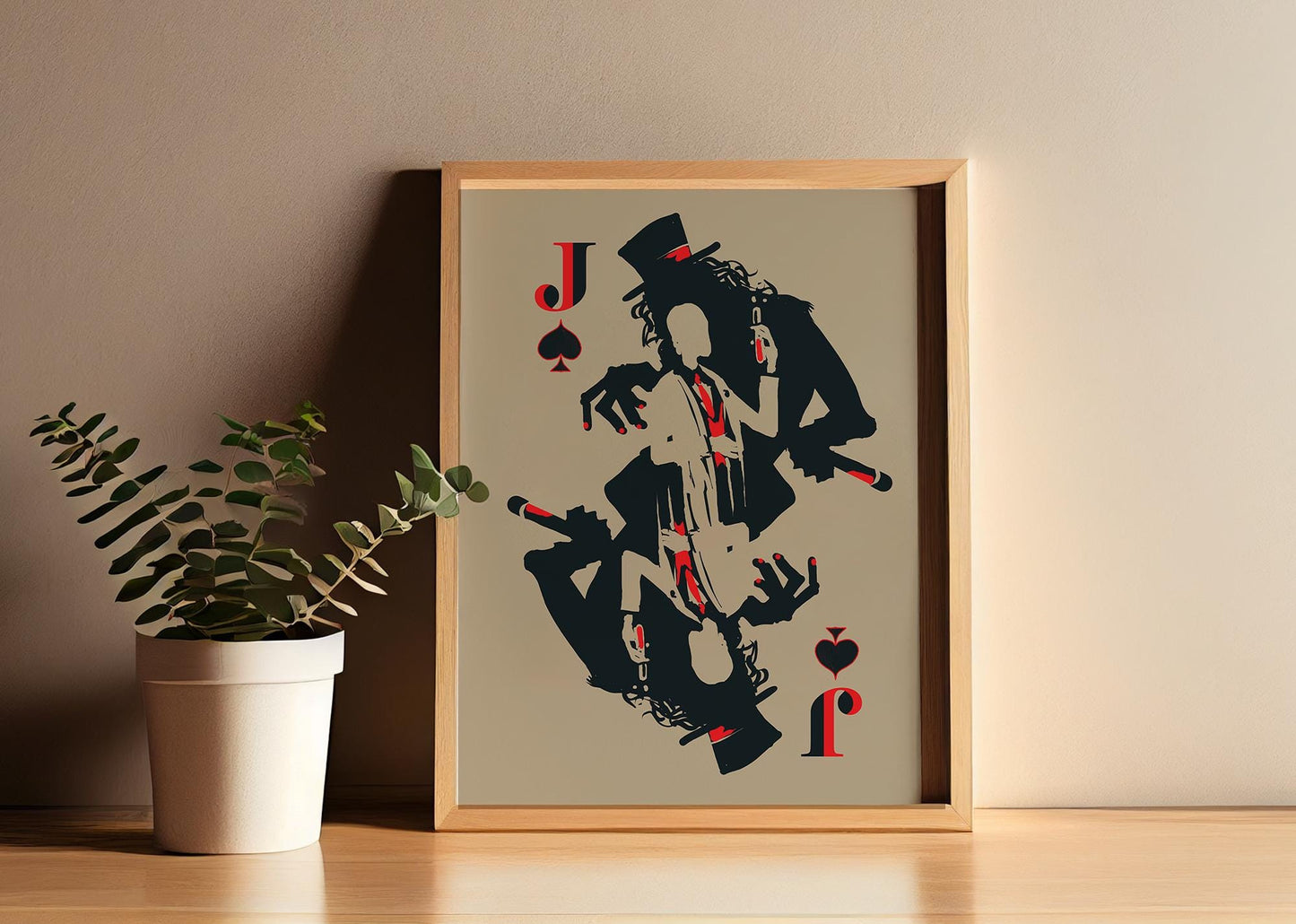 Dr Jeckyll and Mr Hyde Print, Vintage Dr Jeckyll and Mr Hyde Jack of Spades Illustration (No Frame)