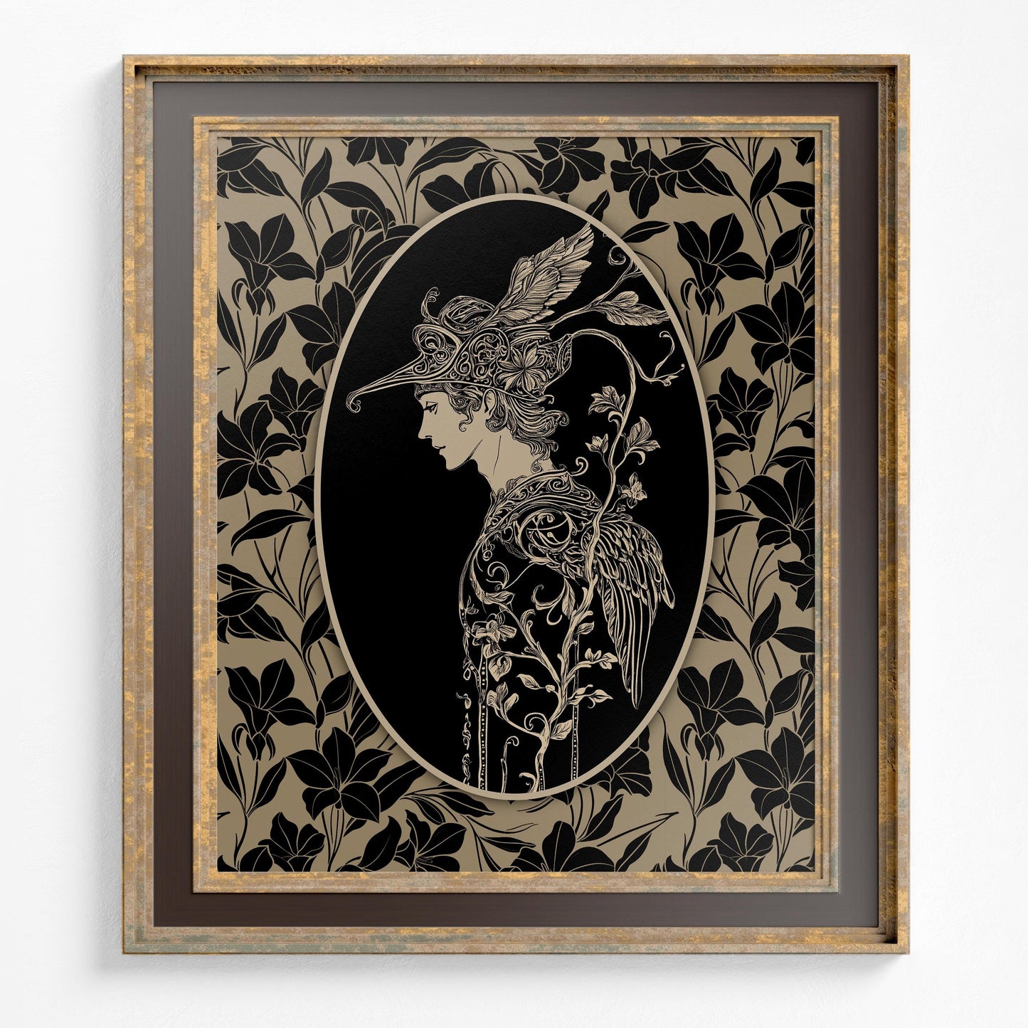 Hermes Greek God Print, Mercury Roman God Illustration (No Frame)
