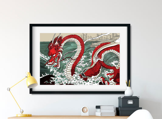 Japanese Print Dragon - Ukiyo-e Utagawa Kuniyoshi Japanese Dragon Print (No Frame)