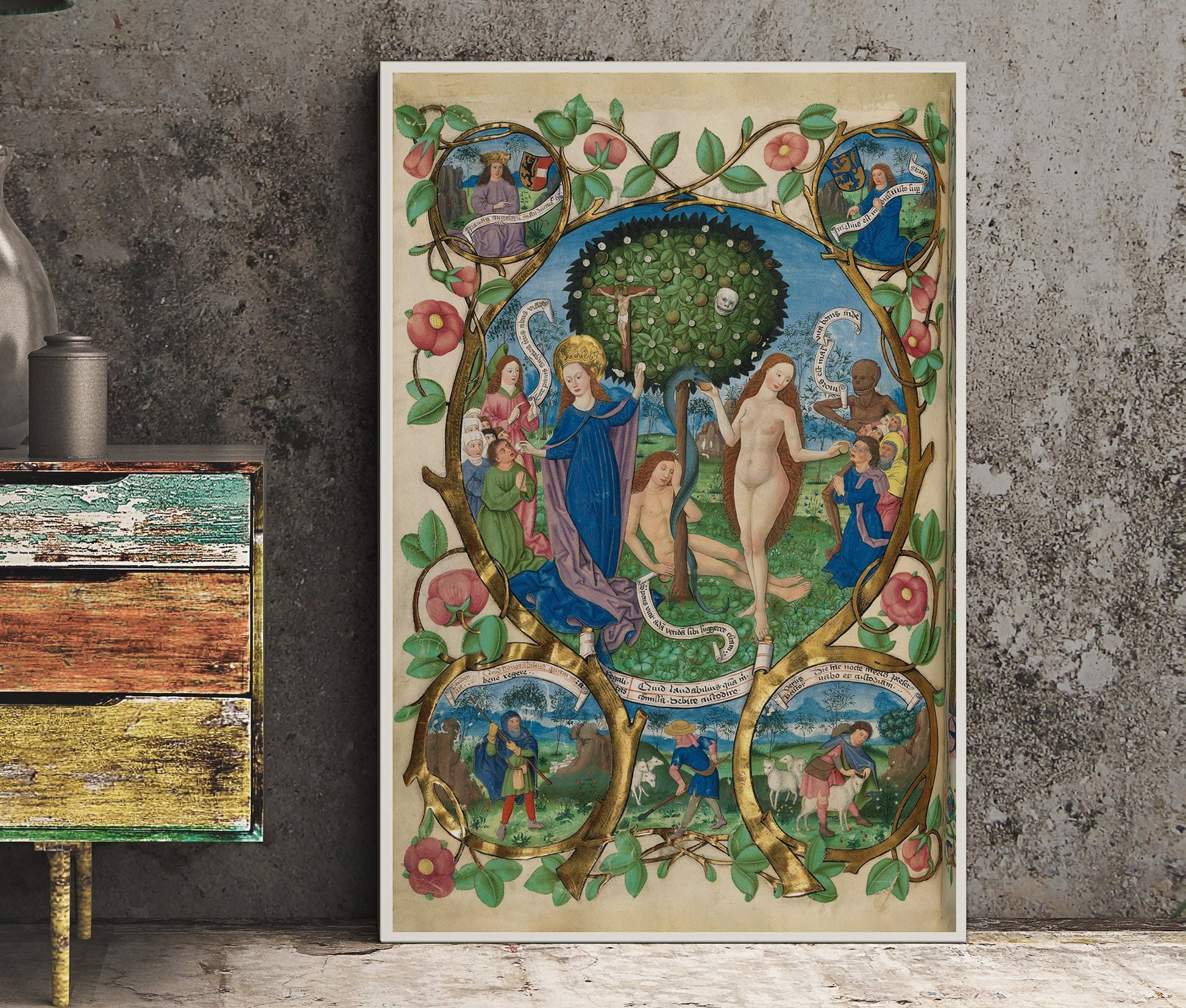 Tree of Life and Death Flanked by Eve and Mary-Ecclesia (Poster, No Frame)
