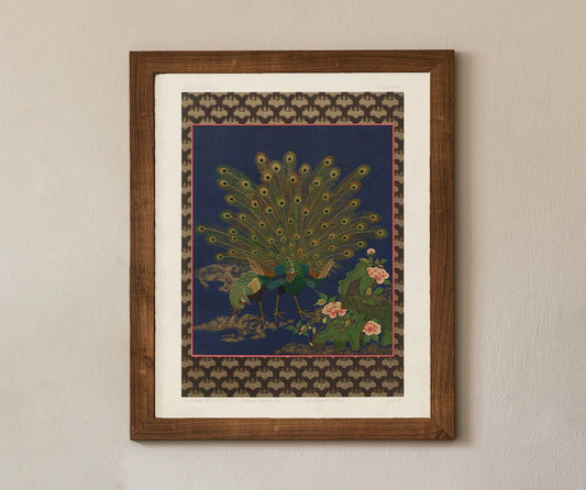 Two Peacocks Art Print, Art Nouveau Peacock Poster (No Frame)