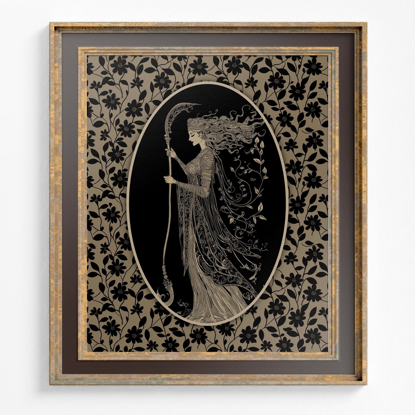 Tyche Greek God Print, Fortuna Roman God Illustration (No Frame)