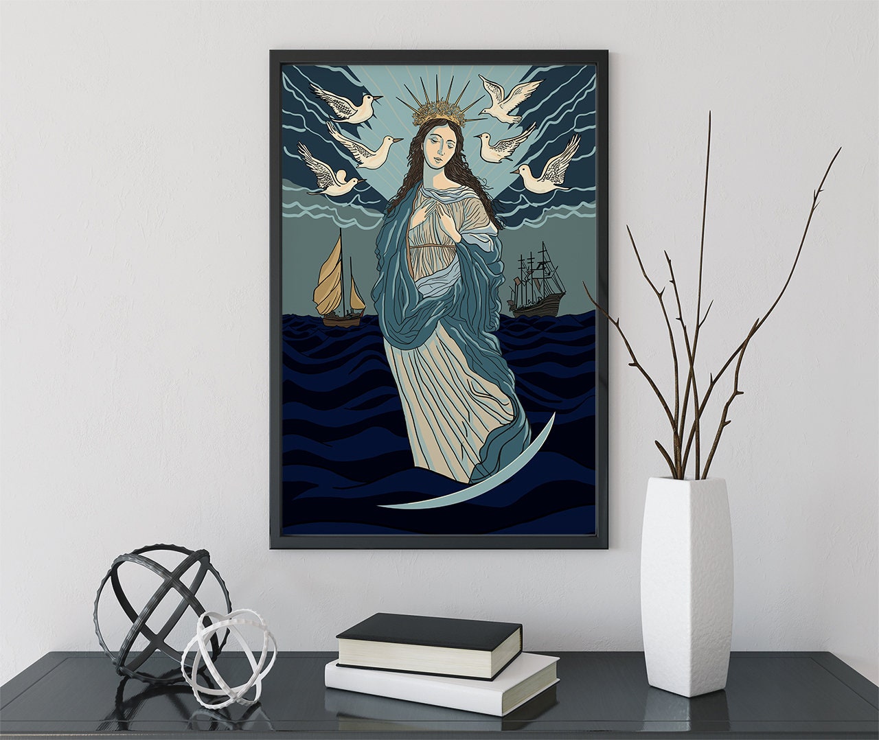 Virgin Mary Art Print - Virgin of Guadalupe, Virgin Mary Poster, Home Wall Decor, Our Lady of Guadalupe, Spiritual Art