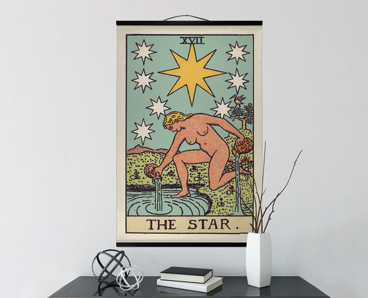 The Star - Tarot Card Canvas Wall Hanging - The Star Card Tapestry, Print