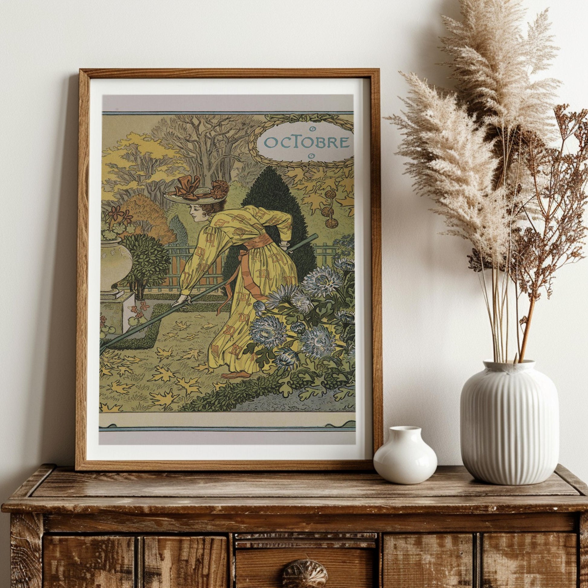 Art Nouveau Seasons Print - Vintage Shabby Chic - by Eugène Grasset - Vintage Paris, France Poster - Nouveau Design