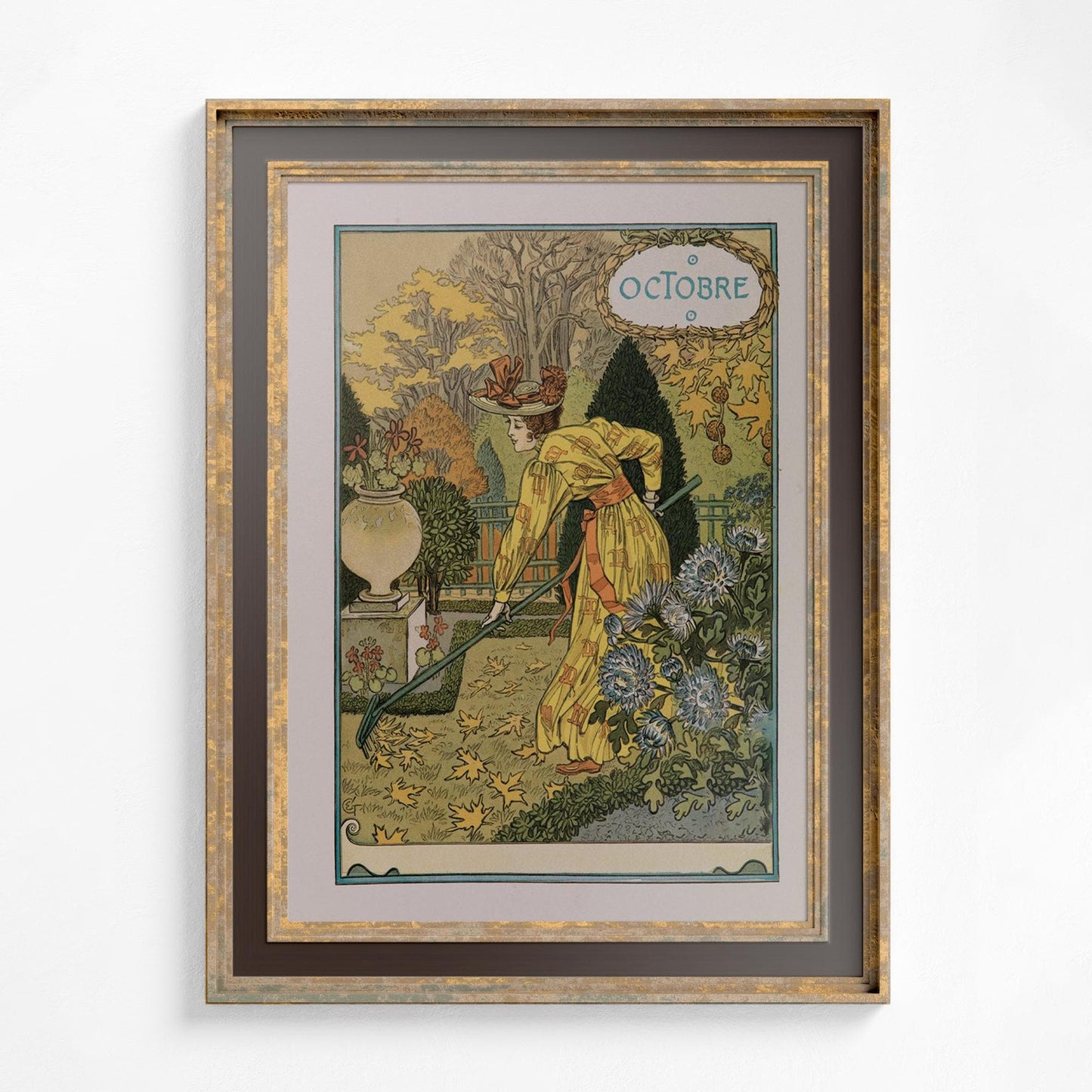 Art Nouveau Seasons Print - Vintage Shabby Chic - by Eugène Grasset - Vintage Paris, France Poster - Nouveau Design