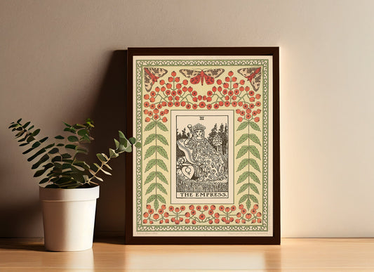 The Empress Print Vintage Shabby Chic Tarot Poster Home Decor Nouveau Tarot Card Art Print by My Store