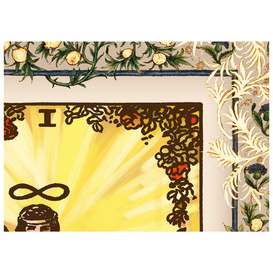 The Magician Print Vintage Shabby Chic Tarot Poster Gold by My Store