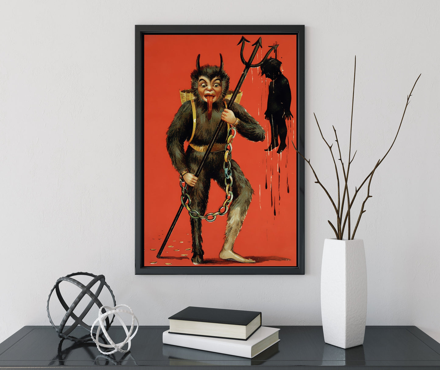 Christmas Print - Krampus Christmas Holiday Card Poster Print, No Frame