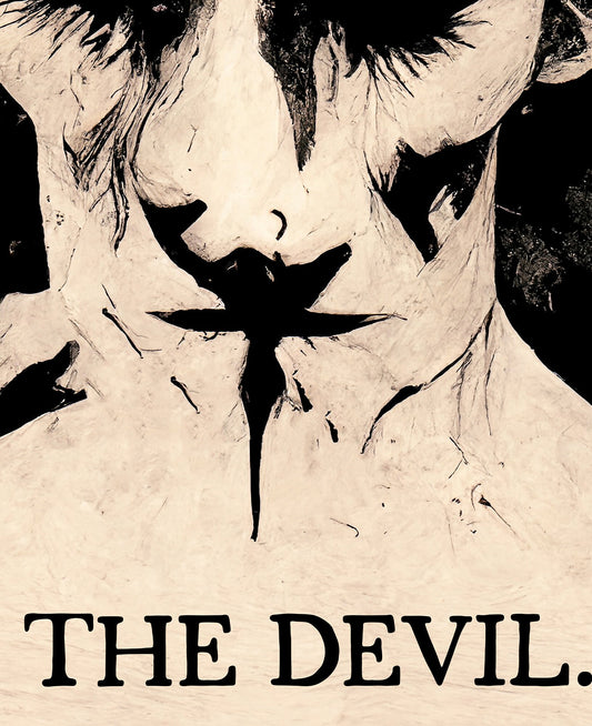 Green Menagerie Tarot The Devil Card Print Baphomet Poster Unframed Contemporary Wall Art by My Store