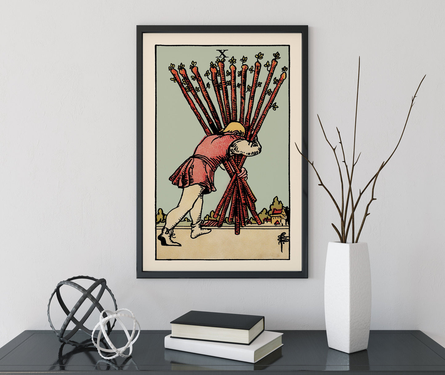 10 of Wands- Tarot Card Print - The Ten of Wands Card Poster, No Frame