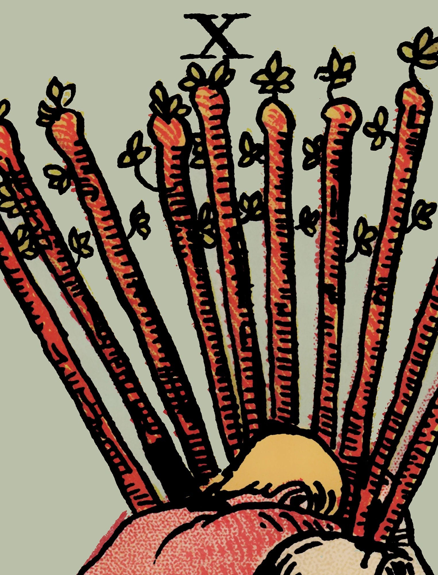 10 of Wands- Tarot Card Print - The Ten of Wands Card Poster, No Frame