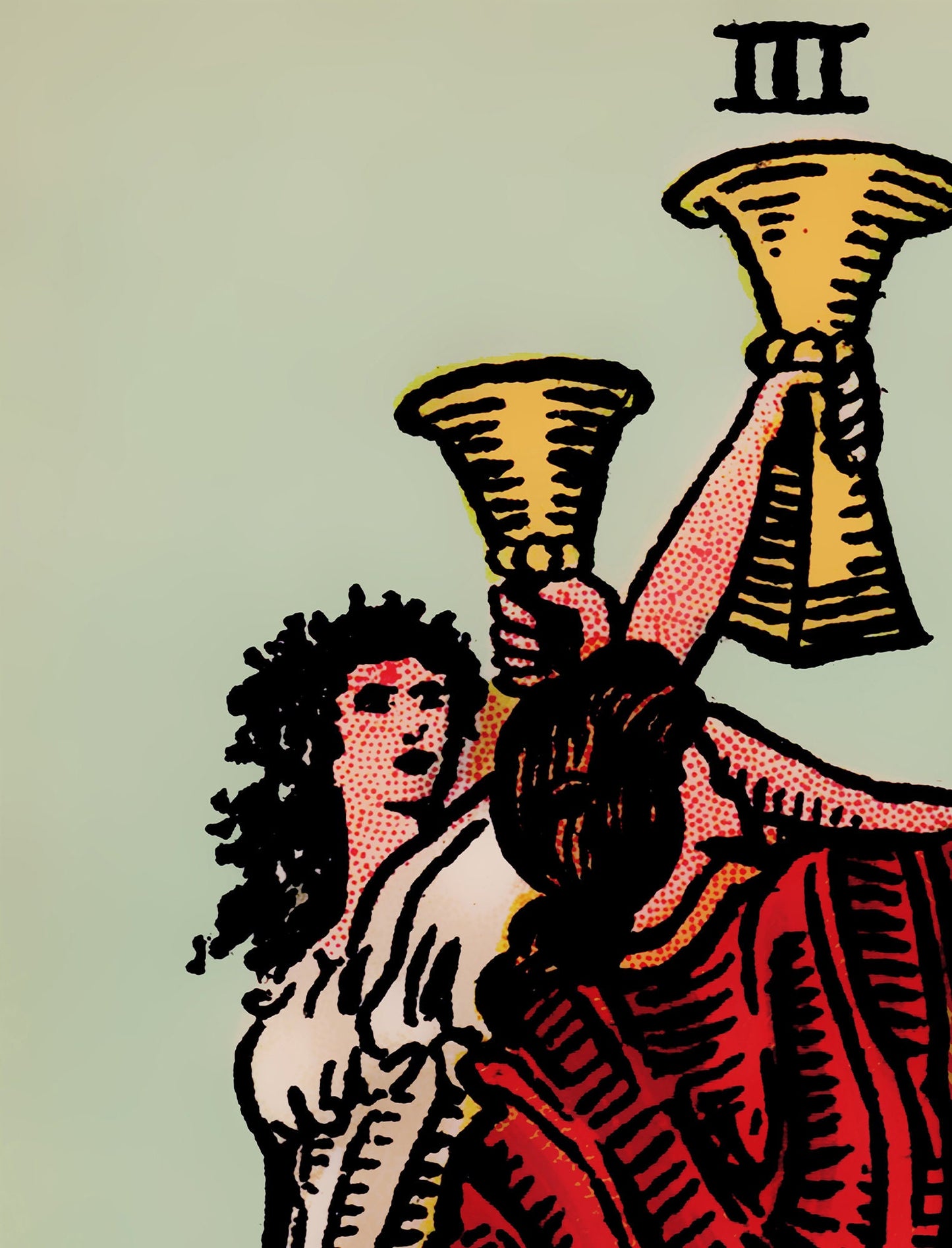 3 of Cups- Tarot Card Print - The Three of Cups Card Poster, No Frame