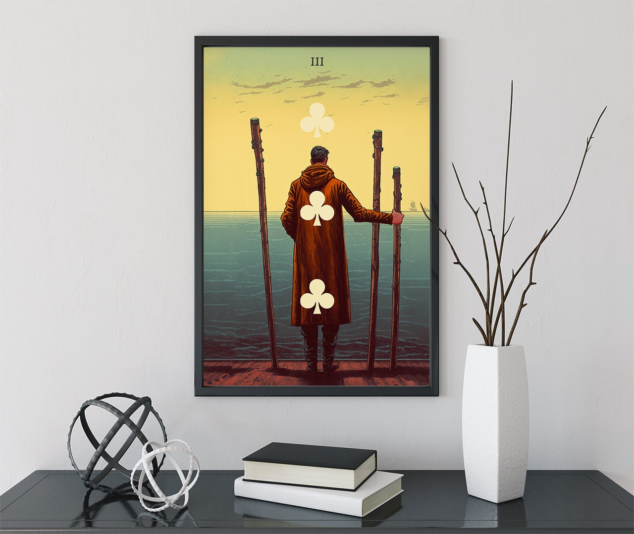 3 Of Wands - Tarot Card Print - The Three Of Wands Card Poster, No Frame