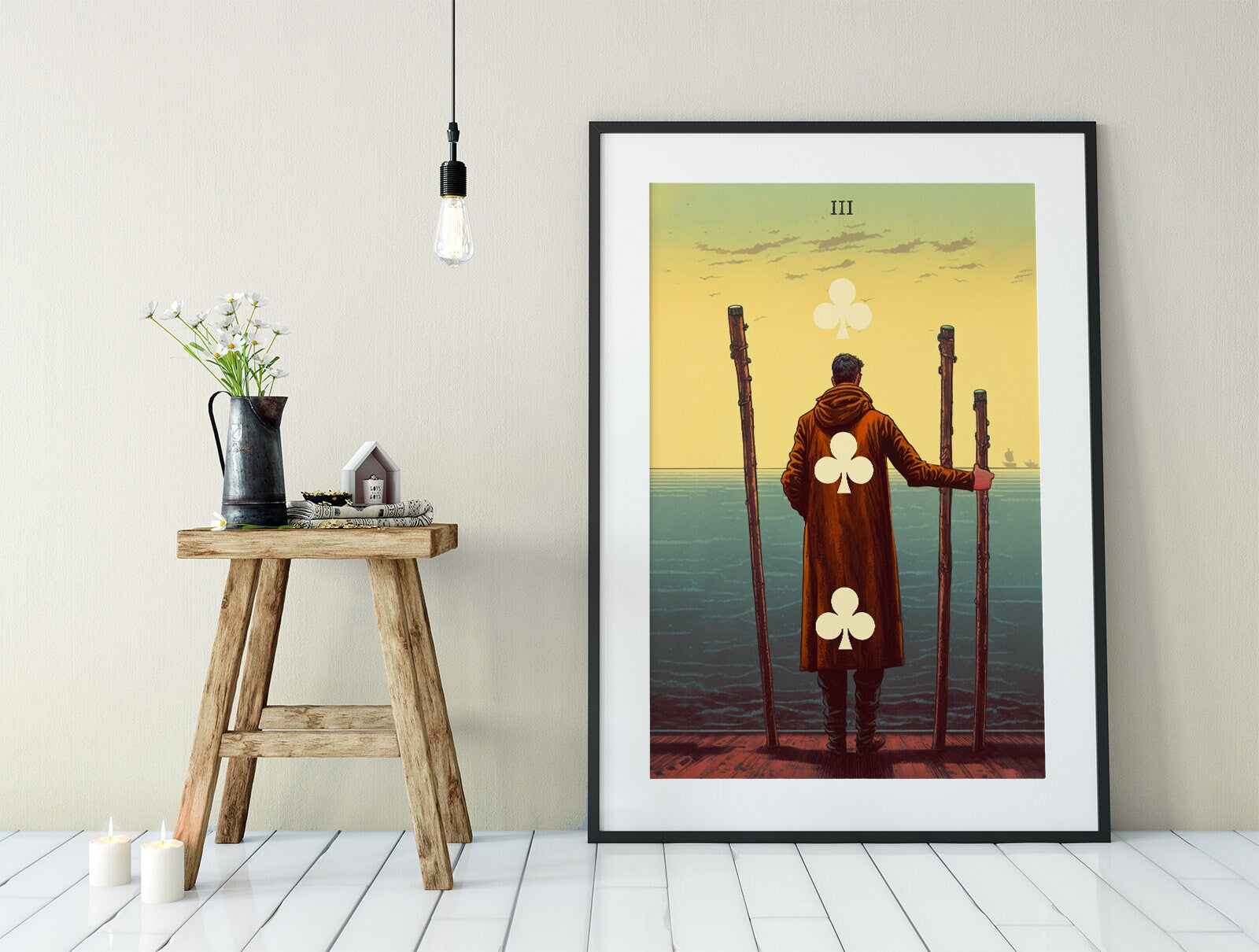 3 Of Wands - Tarot Card Print - The Three Of Wands Card Poster, No Frame