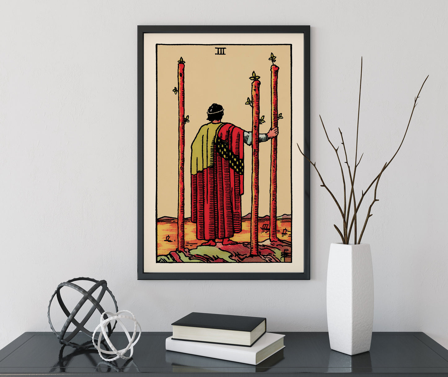 3 Of Wands- Tarot Card Print - The Three Of Wands Card Poster, No Frame