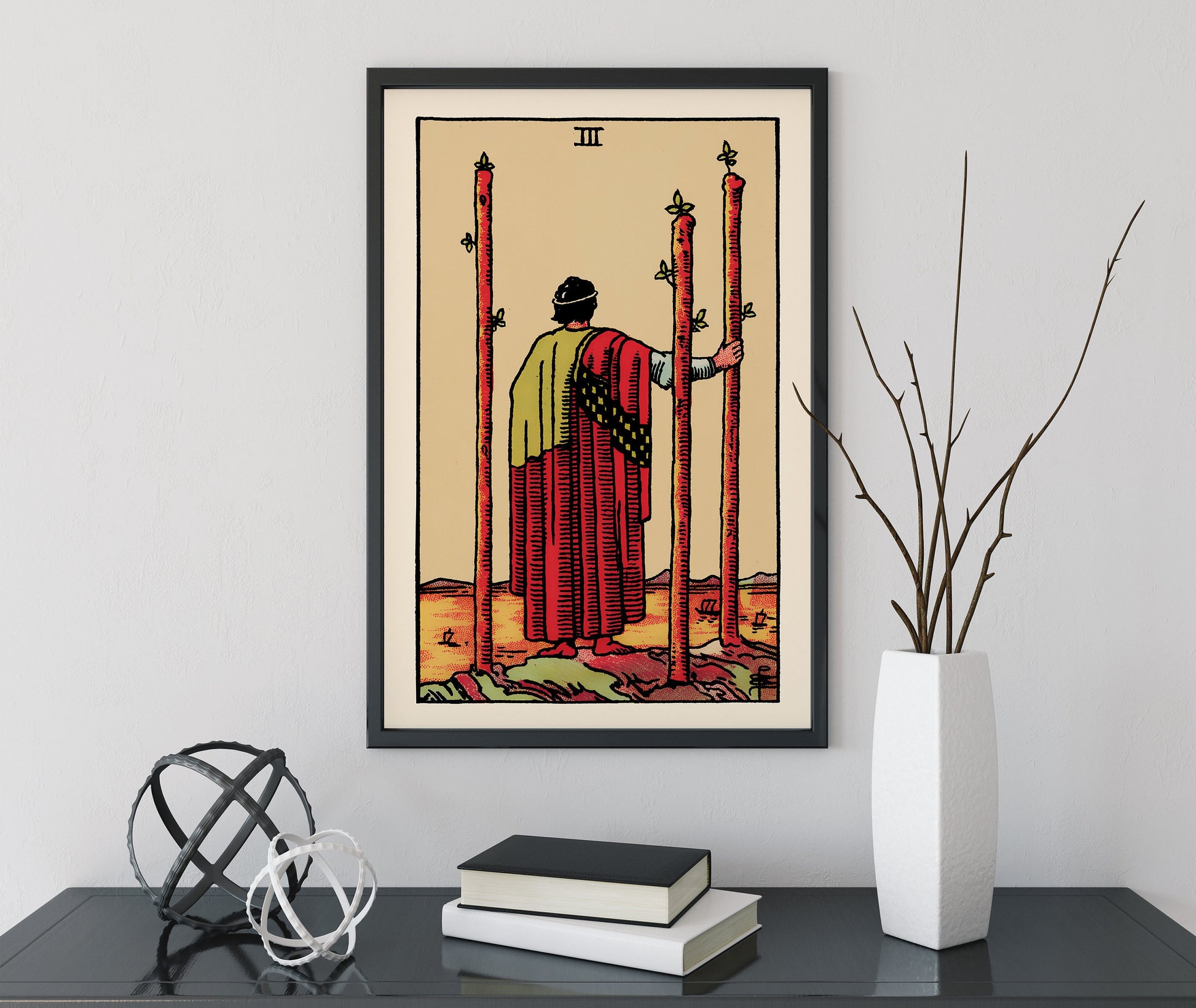 3 Of Wands- Tarot Card Print - The Three Of Wands Card Poster, No Frame