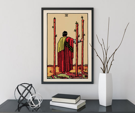 3 Of Wands- Tarot Card Print - The Three Of Wands Card Poster, No Frame