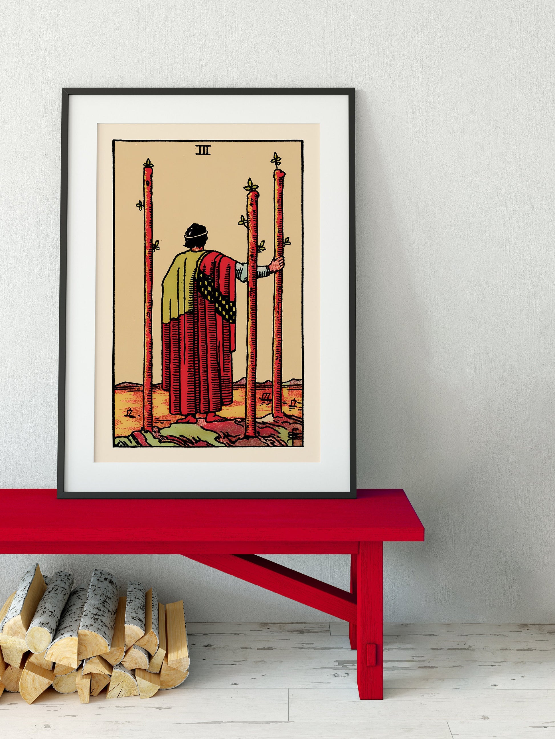 3 Of Wands- Tarot Card Print - The Three Of Wands Card Poster, No Frame