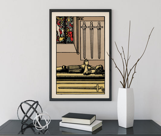 4 of Swords - Tarot Card Print - The Four of Swords Card Poster, No Frame