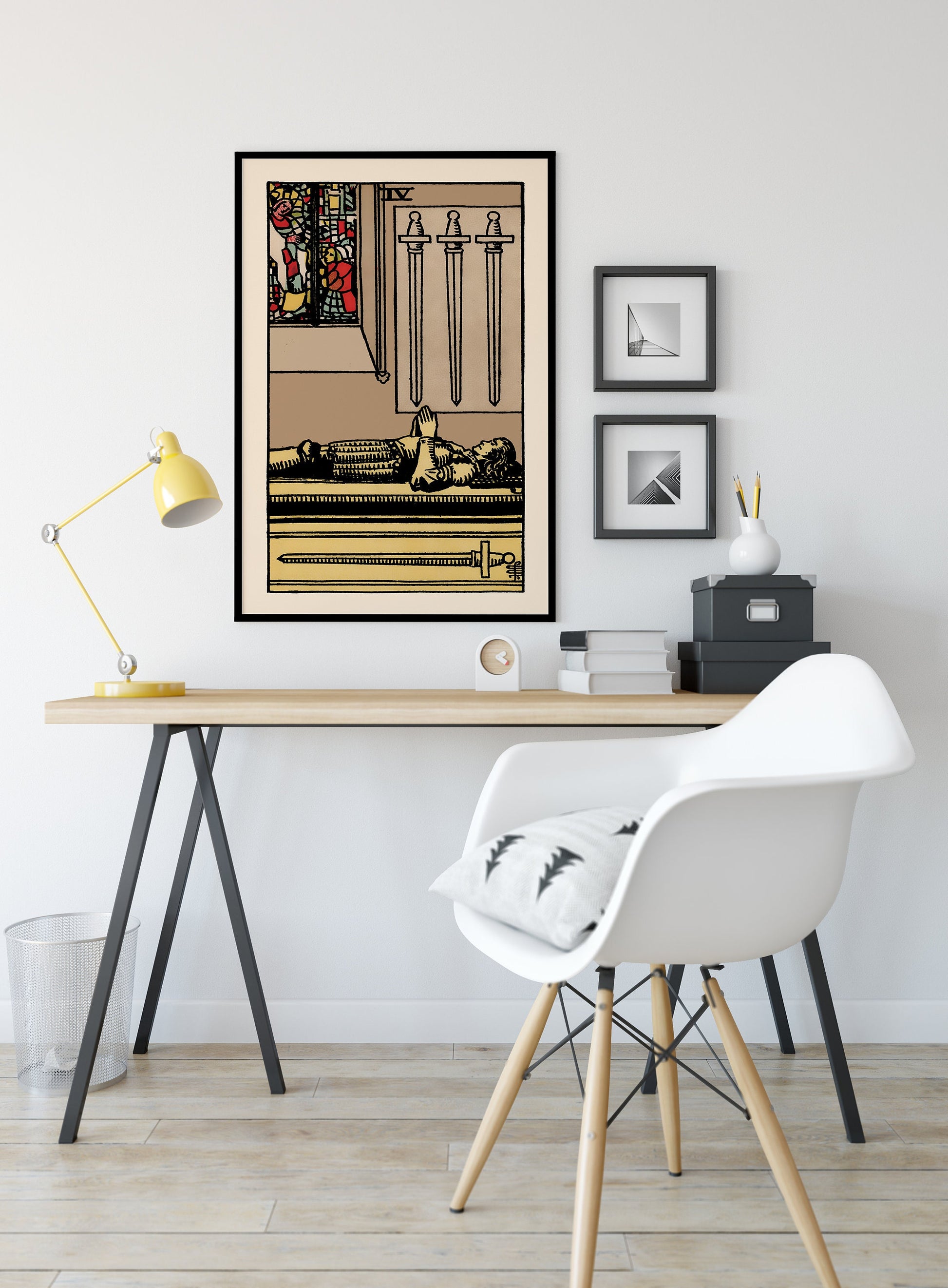 4 of Swords - Tarot Card Print - The Four of Swords Card Poster, No Frame