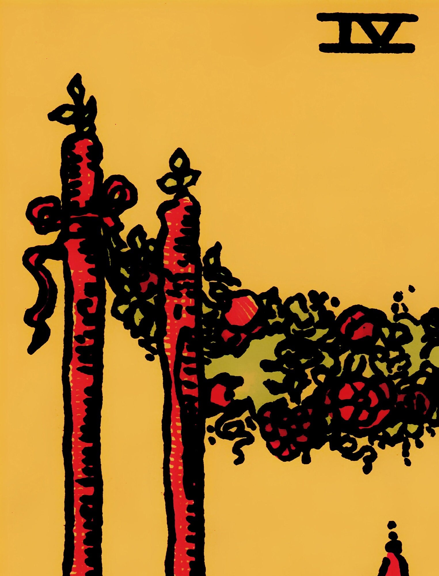 4 of Wands- Tarot Card Print - The Four of Wands Card Poster, No Frame