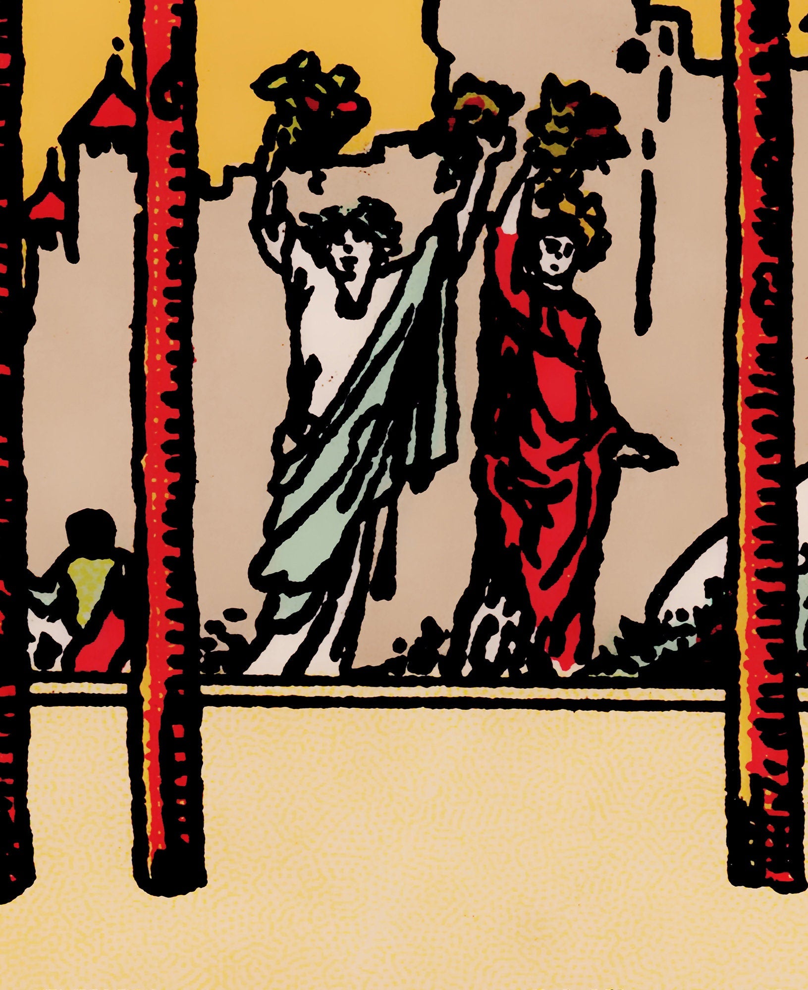 4 of Wands- Tarot Card Print - The Four of Wands Card Poster, No Frame