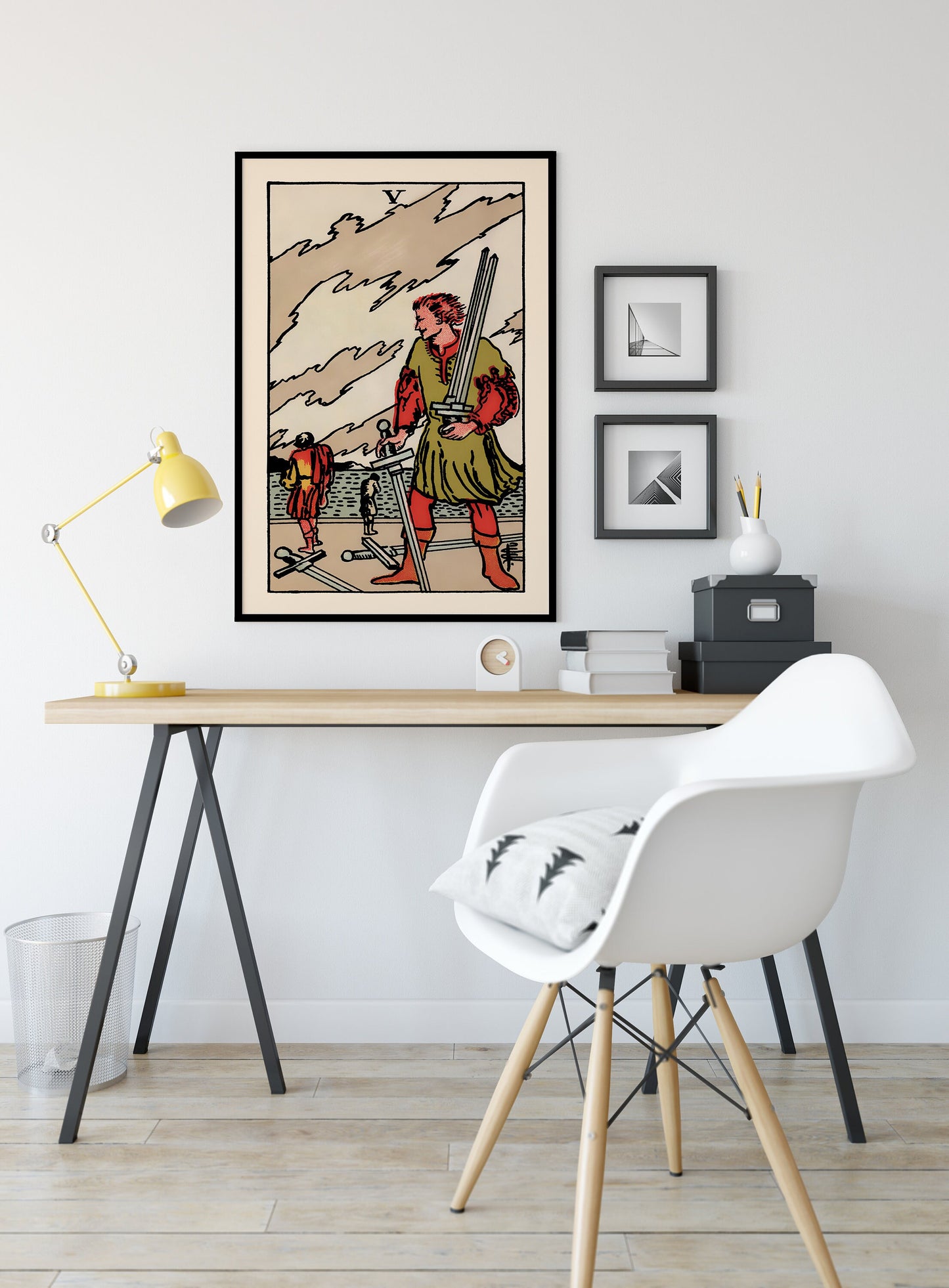 5 of Swords - Tarot Card Print - The Five of Swords Card Poster, No Frame