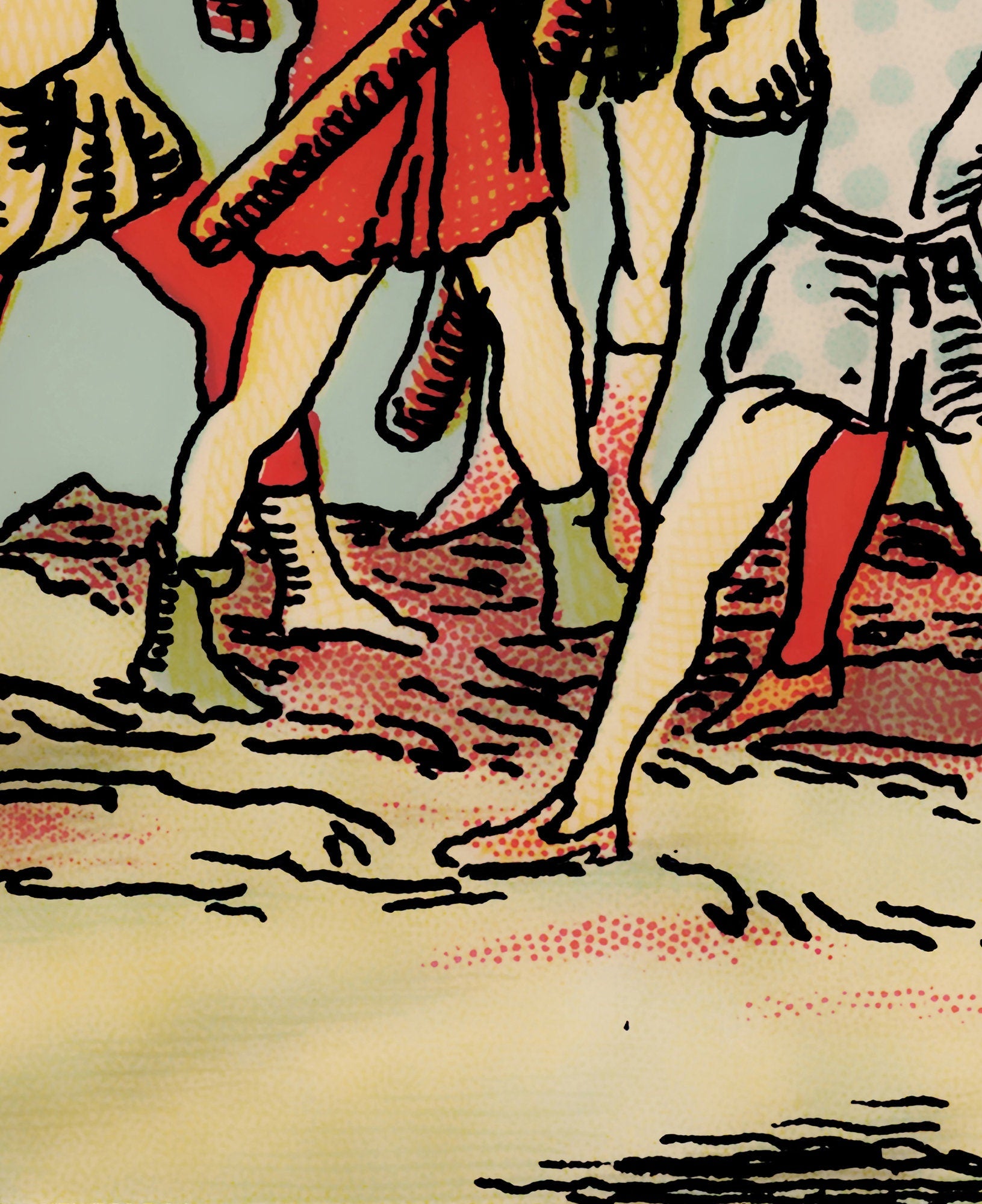 5 of Wands- Tarot Card Print - The Five of Wands Card Poster, No Frame