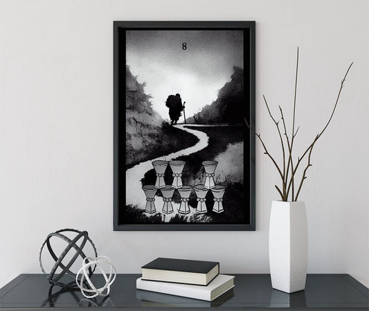 8 Of Cups Tarot Card Print Green Menagerie Tarot by My Store