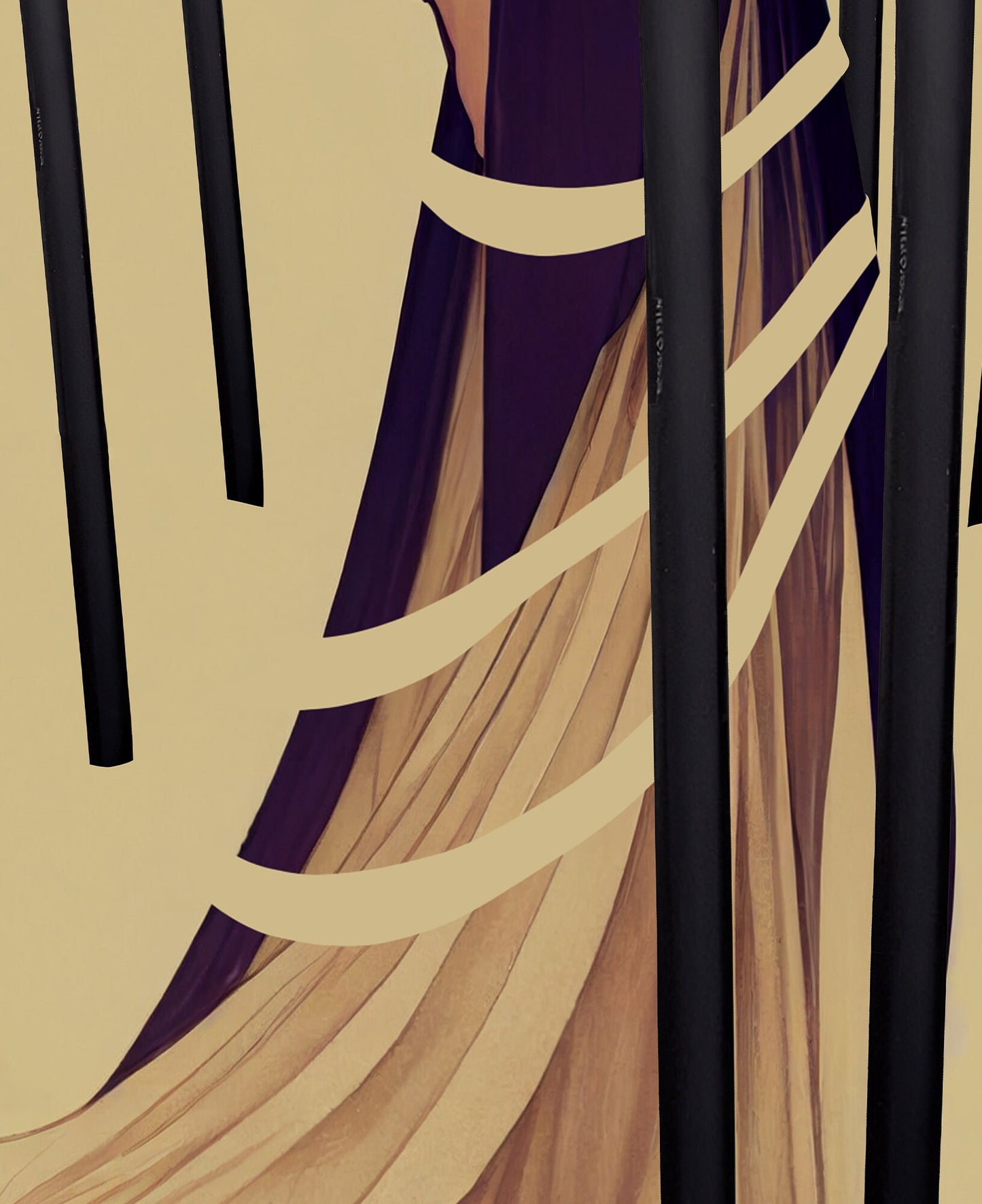 8 of Swords - Tarot Card Print - The Eight of Swords Mucha style Card Poster, No Frame