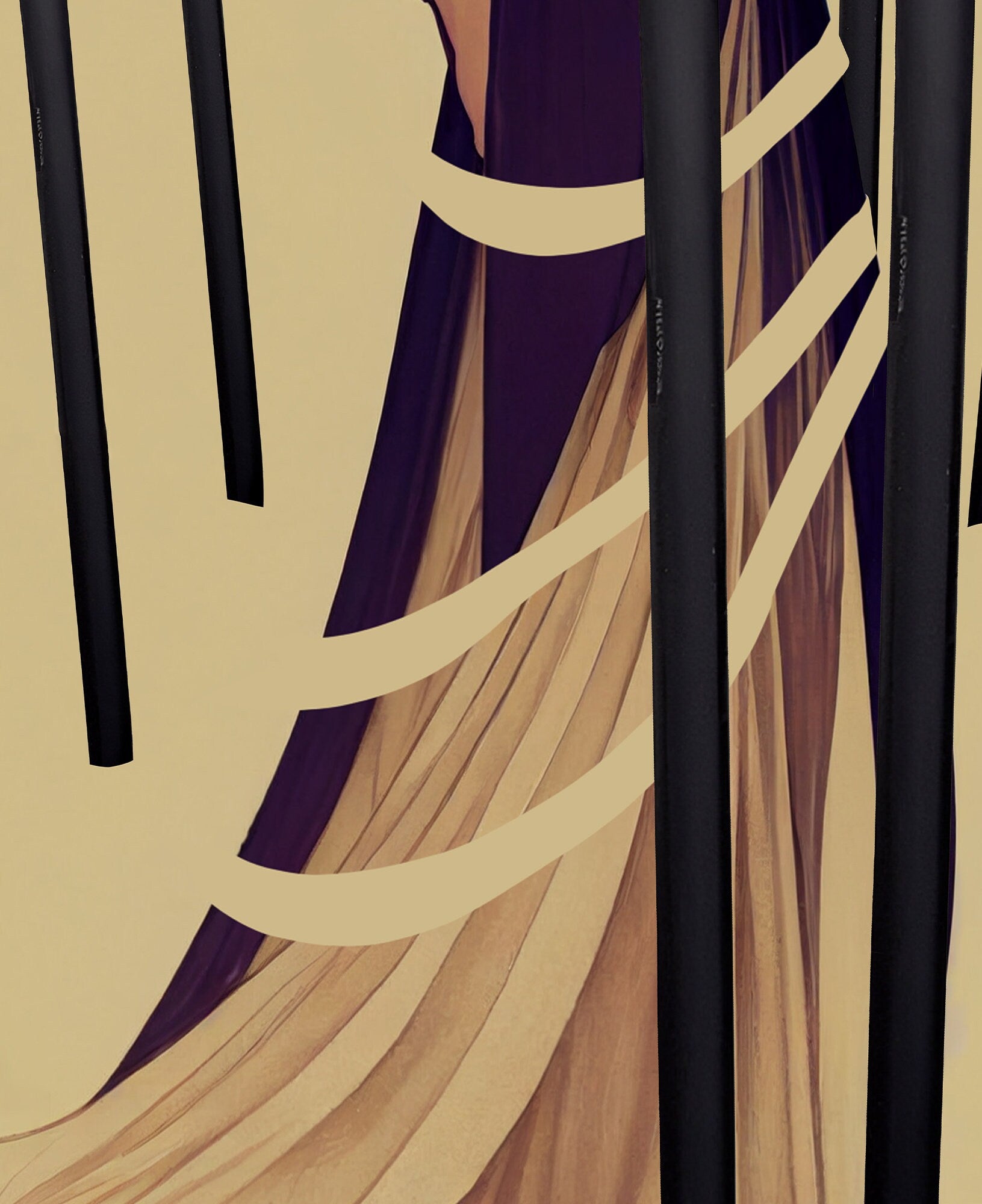 8 of Swords - Tarot Card Print - The Eight of Swords Mucha style Card Poster, No Frame